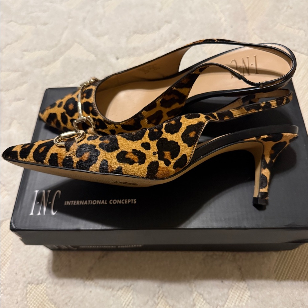 INC International Concepts Animal Print Slingback Heels, 8.5 - Picture 3 of 6